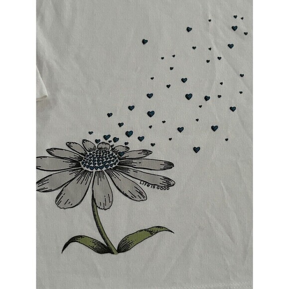 LIFE IS GOOD Crusher Tee Long Sleeve White Tee Women’s Size XXL  Daisy Flower - Picture 7 of 15